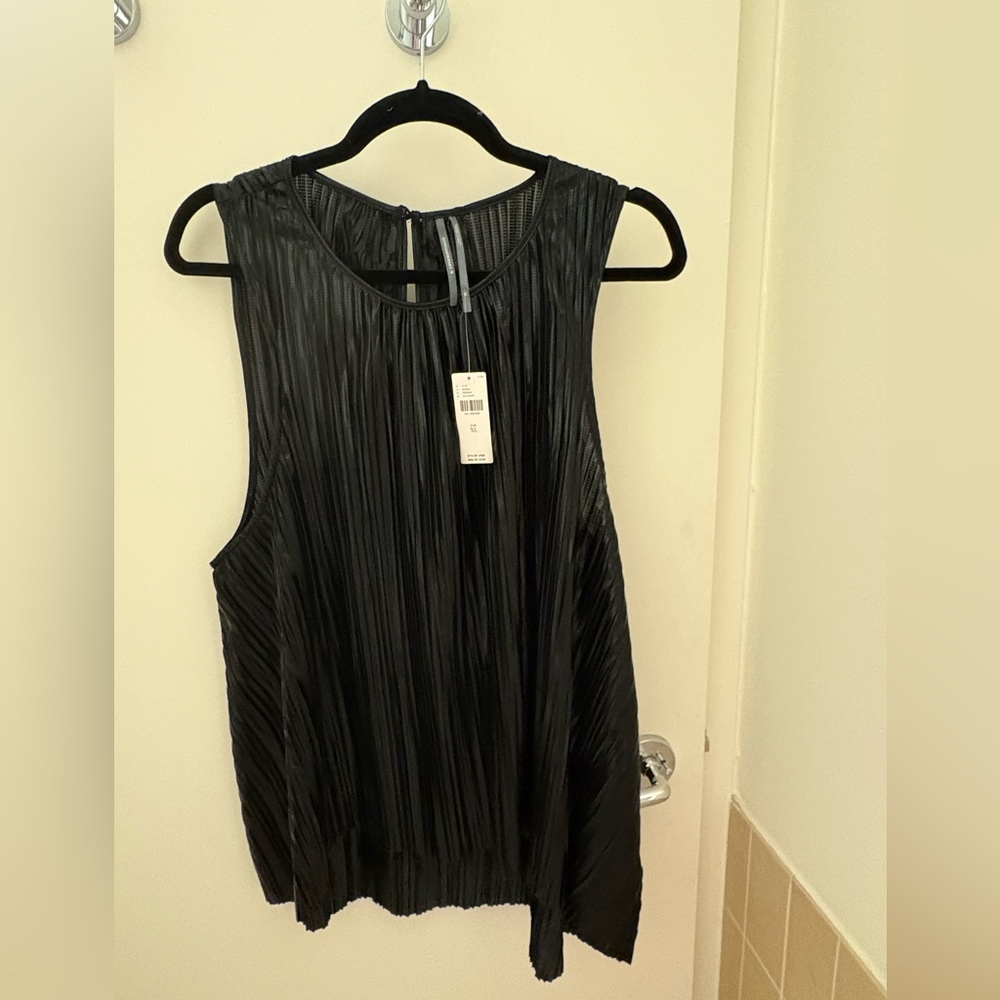 By Anthropologie Pleated Shine Tank